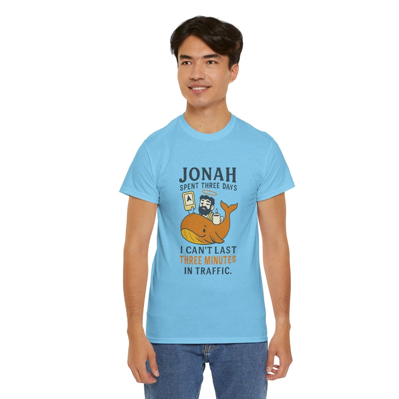 Funny Jonah in a Whale Unisex Tee, Traffic Quote Shirt, Humorous Biblical Gift,