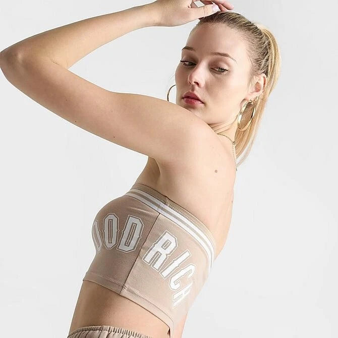 Hood Rich Tube Top Women's Girls Beige Sporty Sexy Cute XL Stretchy Authentic 🤍