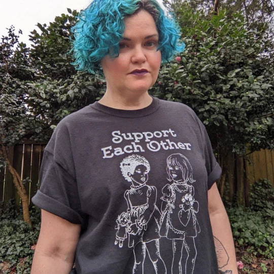 "Support Each Other" Tee- Championing Girl Power and Solidarity! Riot GrrrL