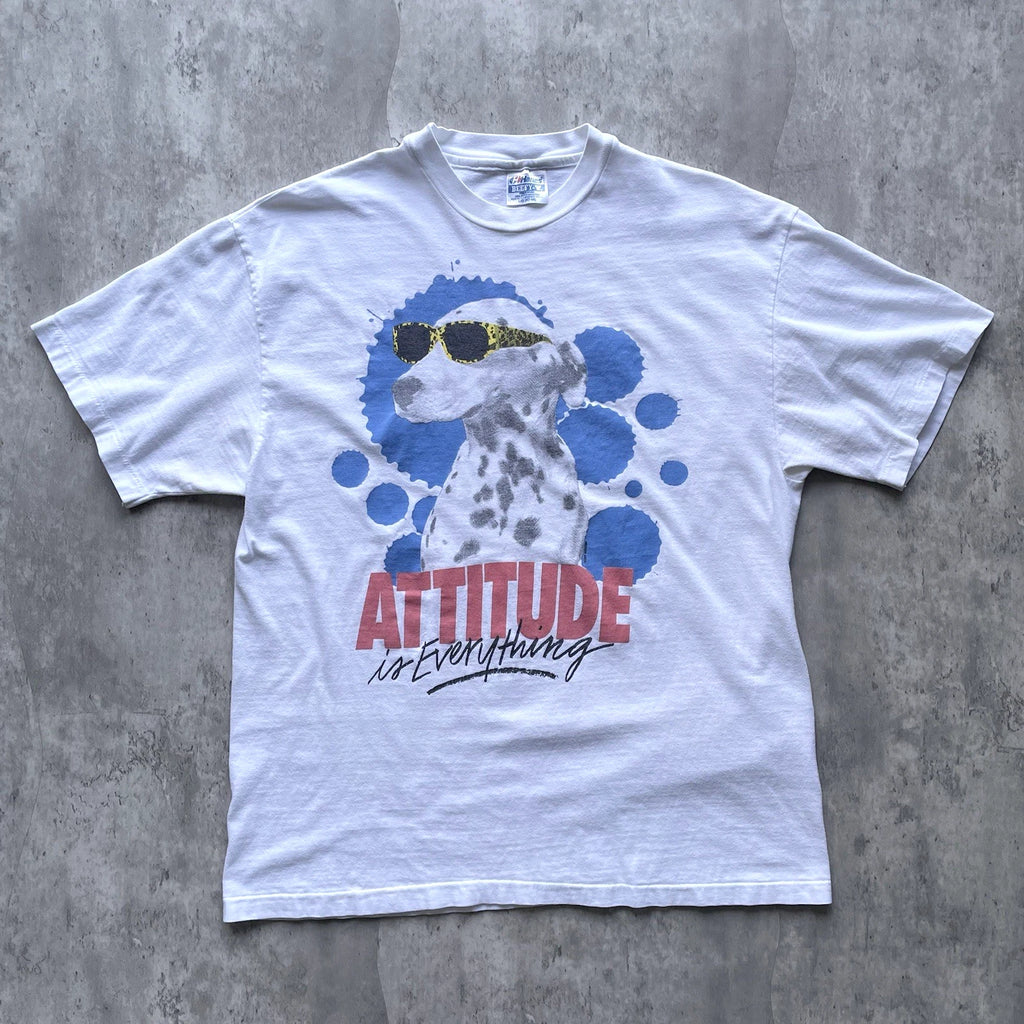 Vintage 90s Attitude Is Everything Dalmatian Dog T Shirt Mens Large Pop Art USA