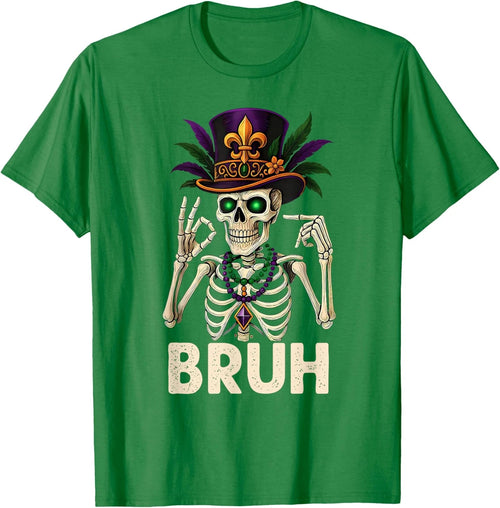 67 Bruh Mardi Gras Six Seven Funny Skeleton Carnival Unisex T-Shirt