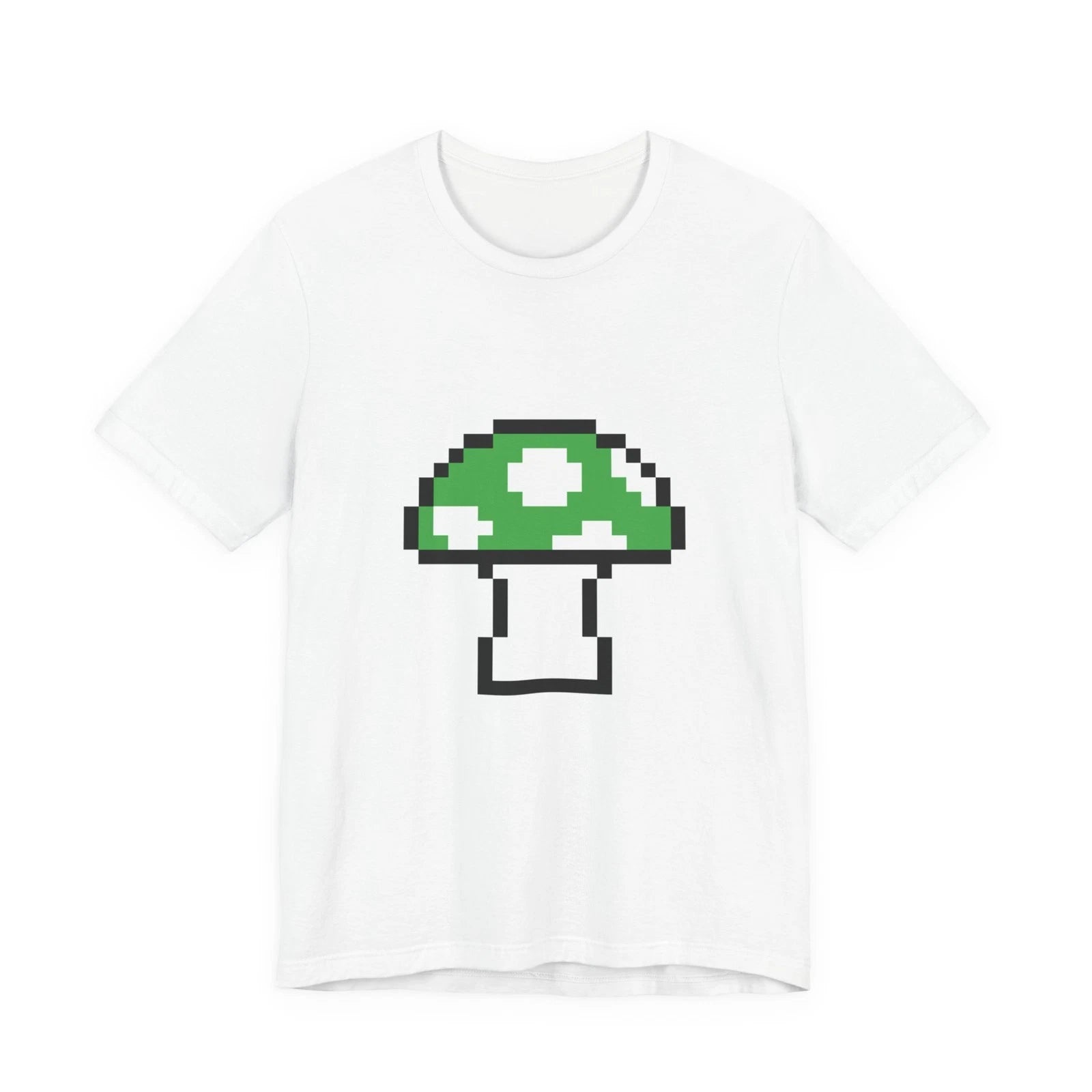 Unisex Jersey Short Sleeve Tee Cute Retro 8-Bit Pixel Art Super Green Mushroom