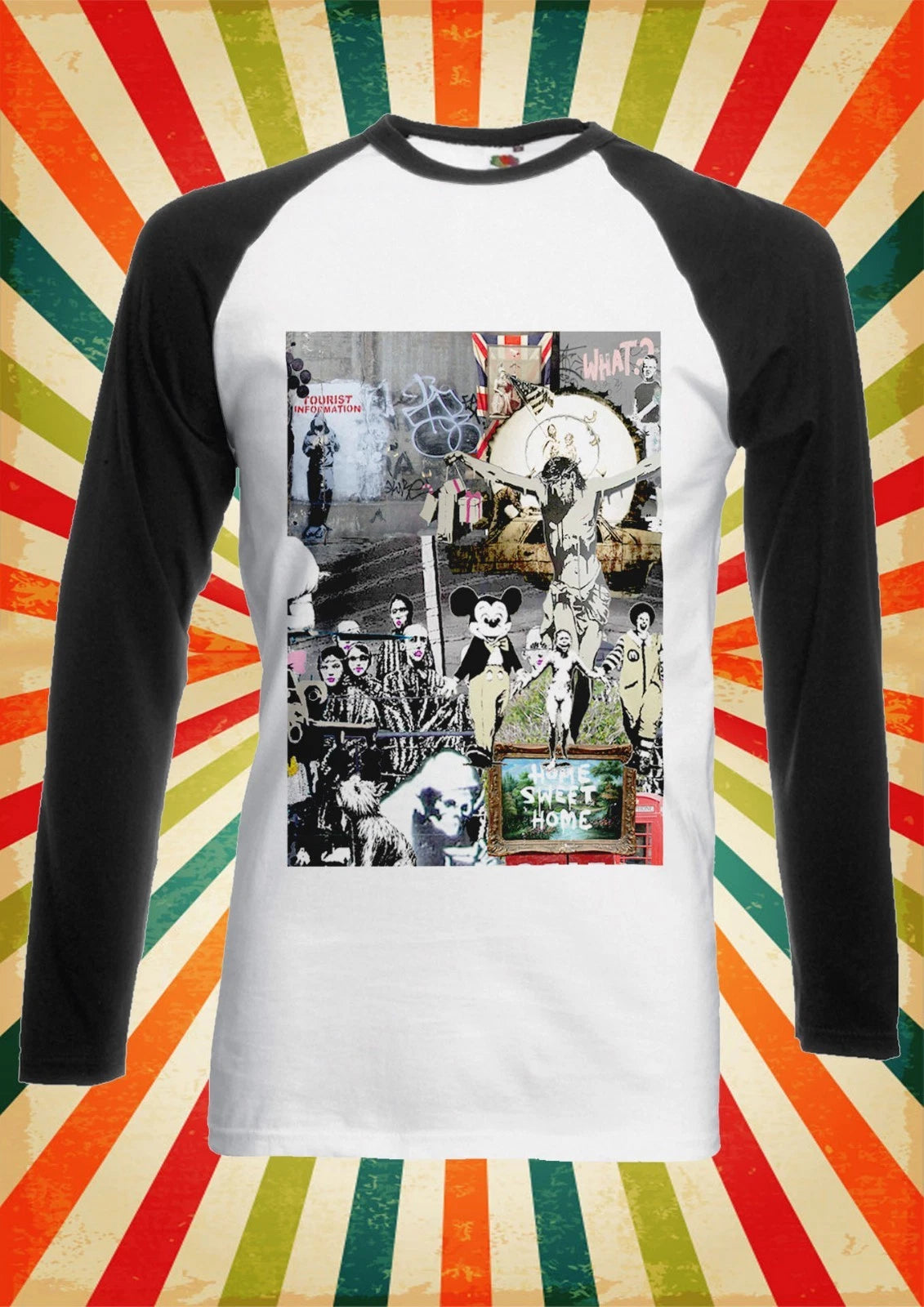 Banksy Street Art Graffiti Cool Men Women Long Short Sleeve Baseball T Shirt 618