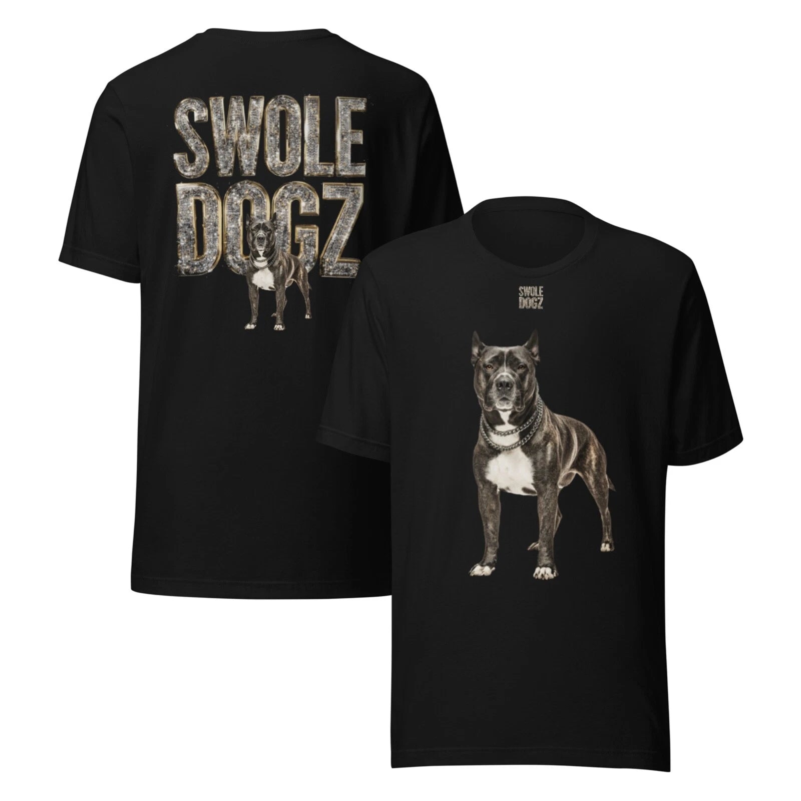 PITBULL MIX SHIRT DOG VINTAGE - RUDE DOGS - SWOLE DOGZ Y2K - ALL SIZES - BLK 3