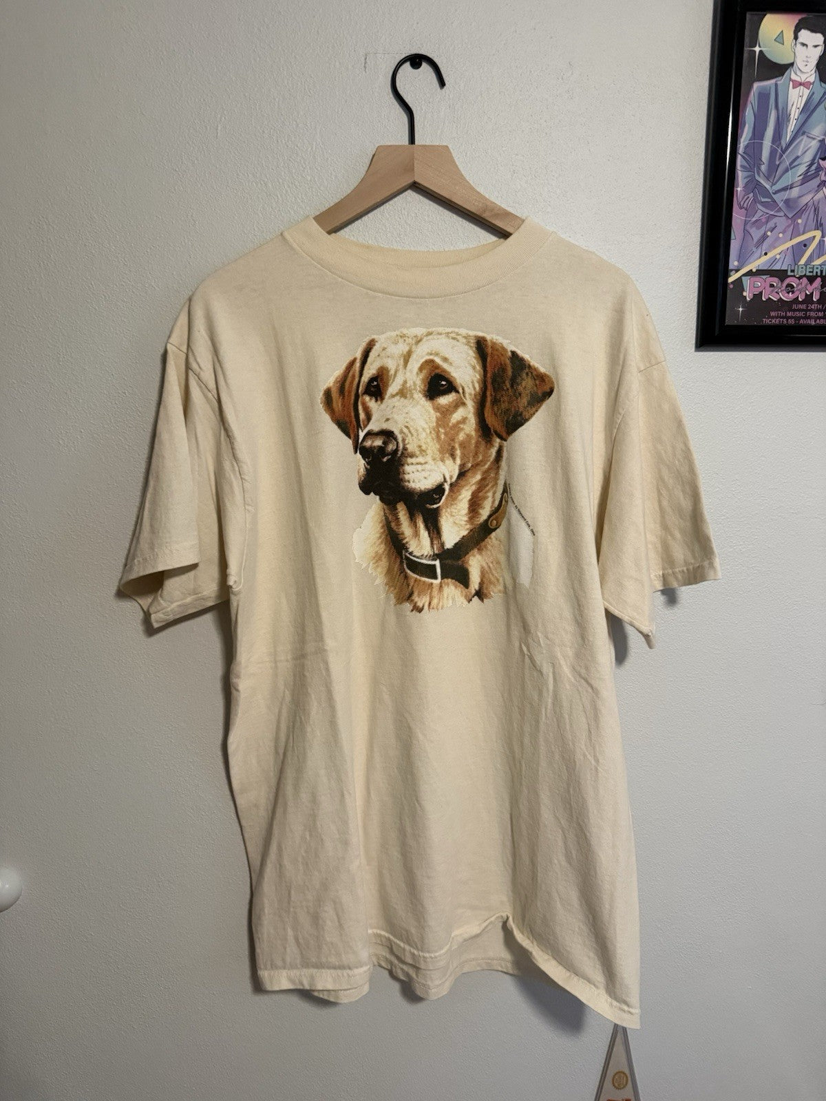 Vintage Core 90s Yellow Lab Retriever Dog T Shirt Size XL Y2K