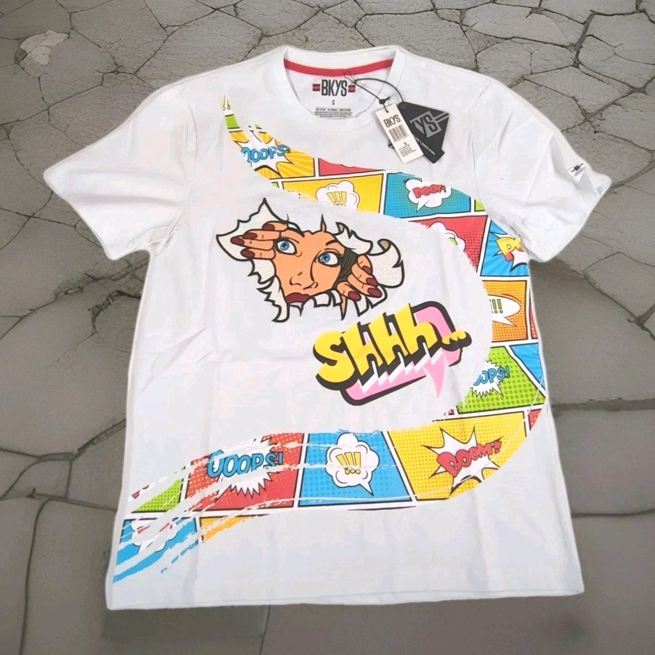 BKYS Men's Size Small Comic Book Pop Art Street Wear Original Print New With Tag