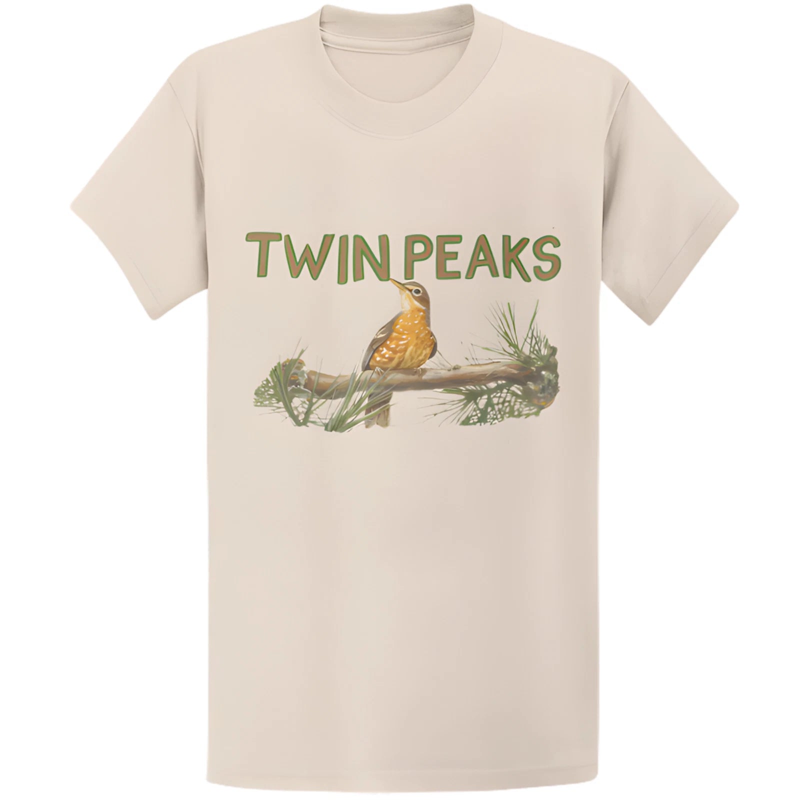 Gildan 5000 Twin Peaks Birding Society T-Shirt - Vintage Nature Lover Gift Tee
