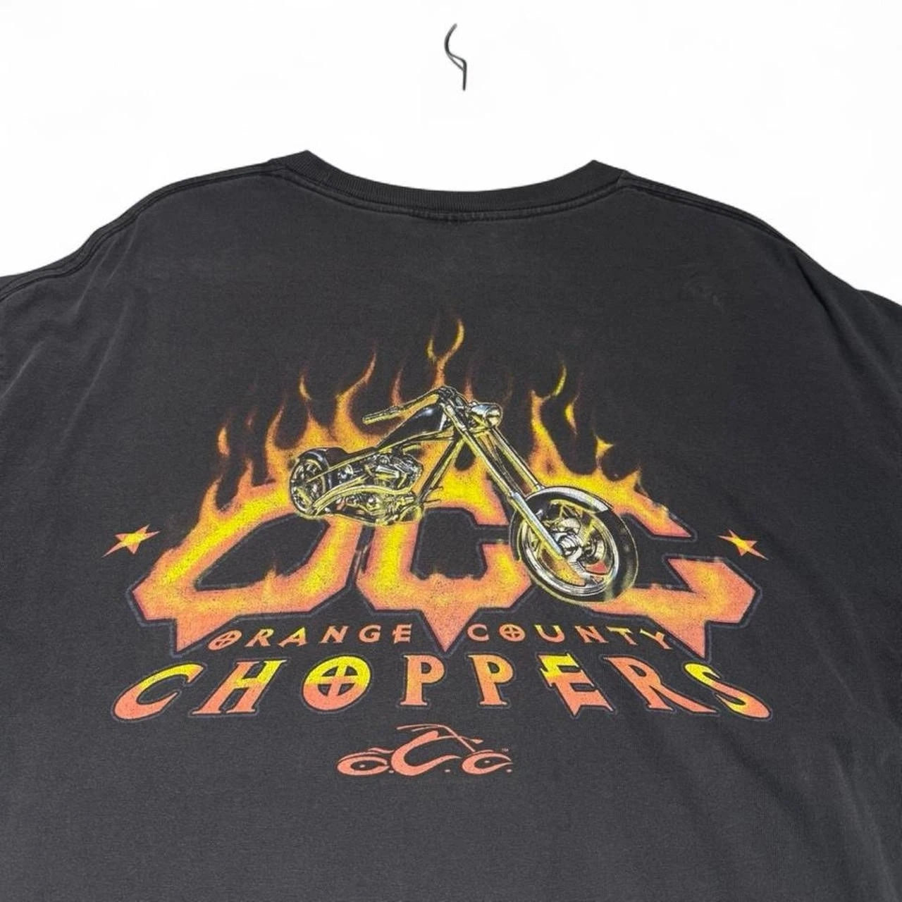 Vintage Early 00s Y2K Orange County Choppers Flame T-Shirt Faded Size XL