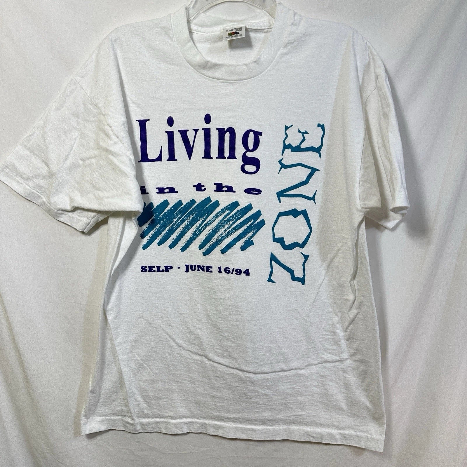 Vintage Single Stitch Living in the Zone SELP 90's Graphic T-Shirt 1994 XL Tee