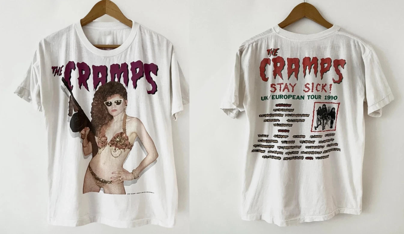 Vintage 1990 The Cramps UK Euro Tour T-Shirt Psychobilly Punk Tee Rare S-5XL
