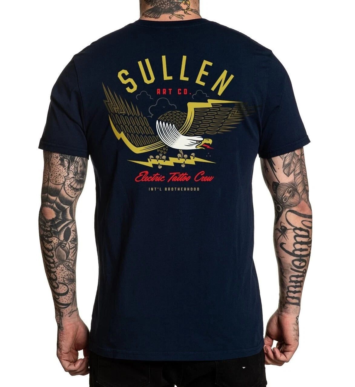 New Men's Sullen Art Collective Electric Tattoo Crew Black T-Shirt Tee XXXL 4XL