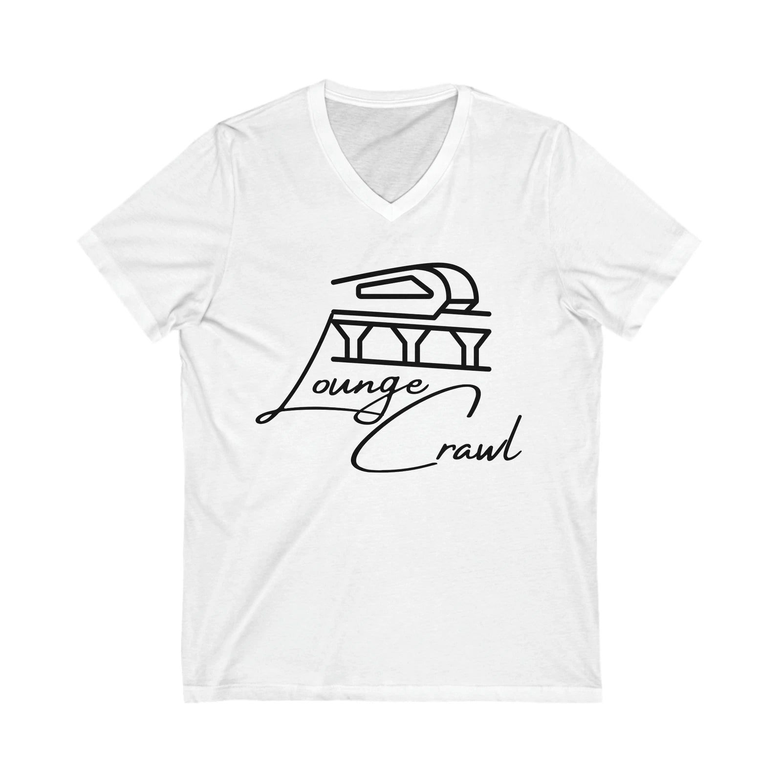 Monorail Lounge Crawl Minimalist Unisex Jersey Short Sleeve V-Neck Tee