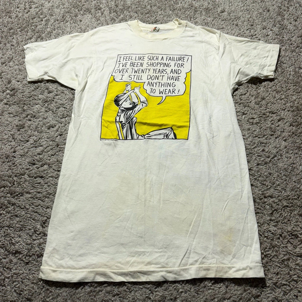 Vintage 80s Roy Lichtenstein Pop Art Funny Shopping Mens M Fits S Tee Single