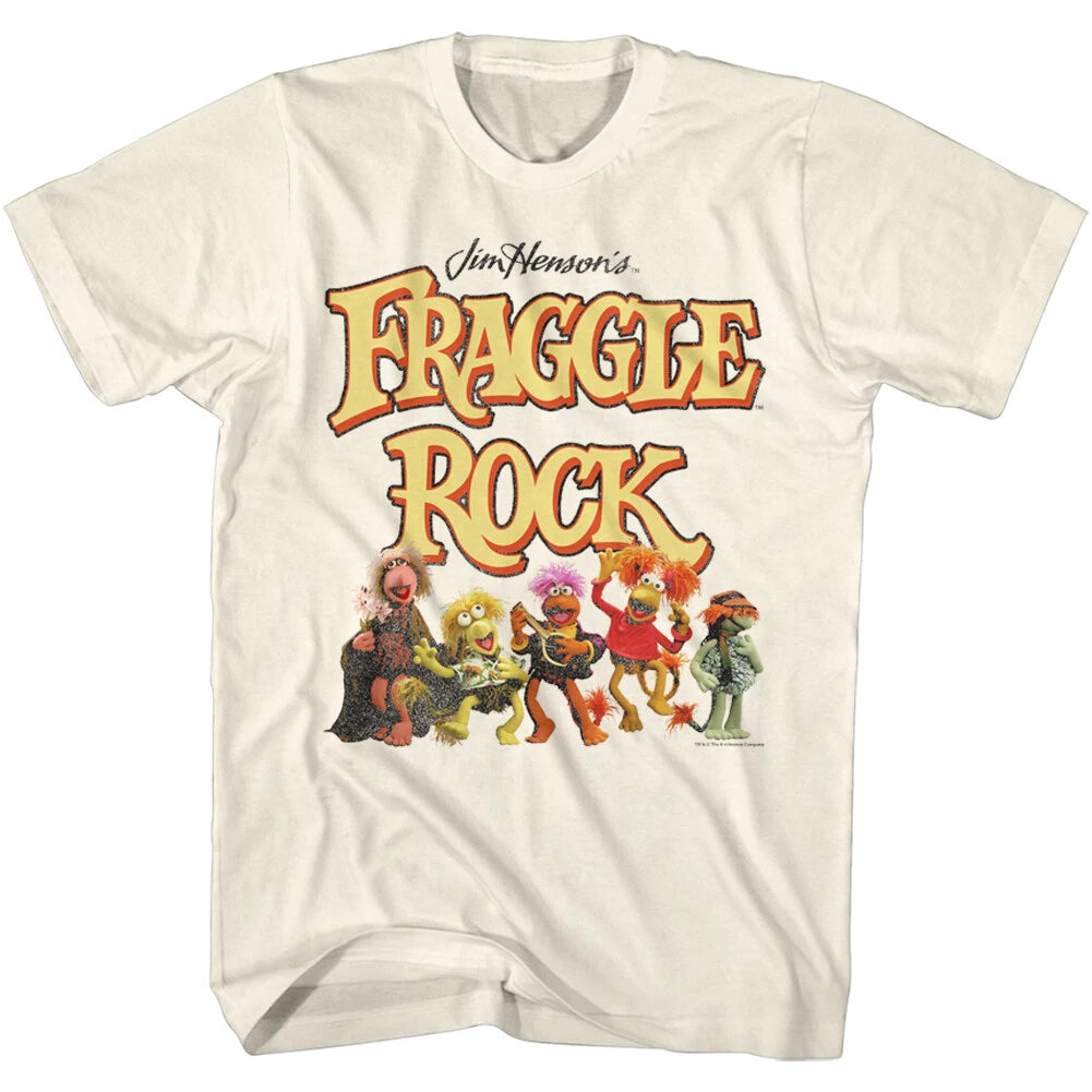 Fraggle Rock Jim Henson 80's Cartoon Logo & Dancing Fraggle's Men's T Shirt