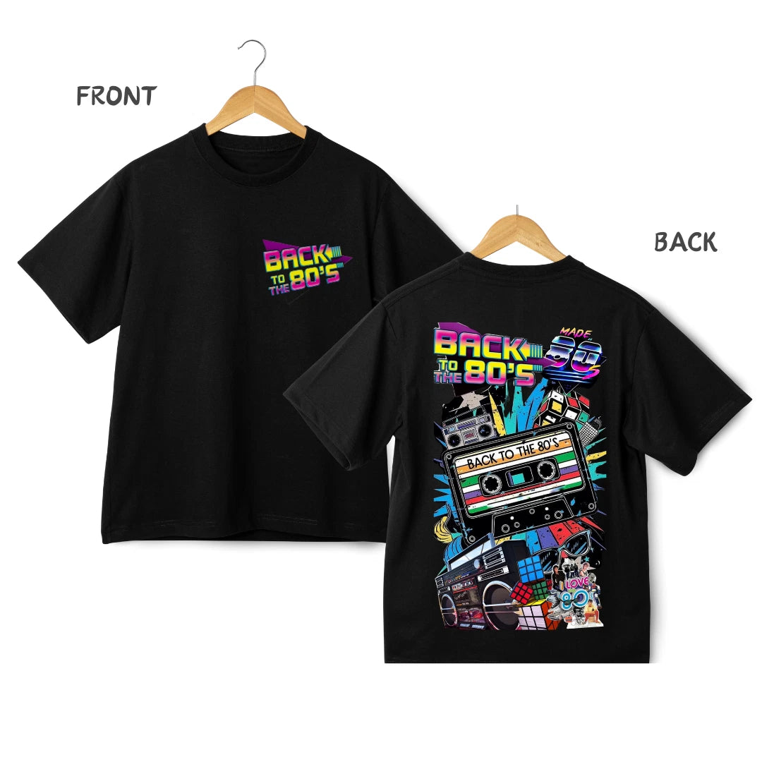 Back to the 80s Graphic T-Shirt Retro Cassette Boombox T-shirt - Streetwear Tee
