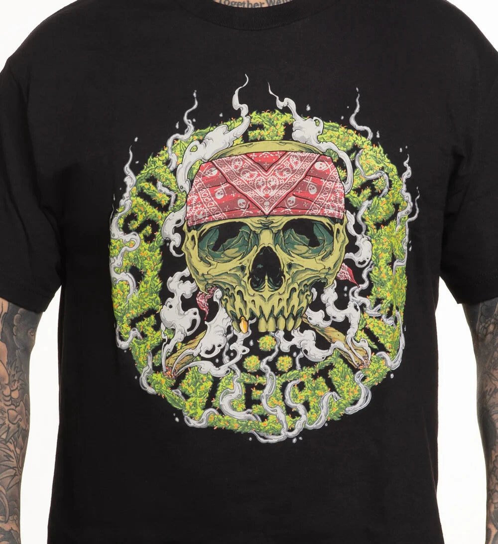 Sullen Pin Up Street Life Rock Gothic Americana Tattoo Art Mens Tee SPLIF BADGE