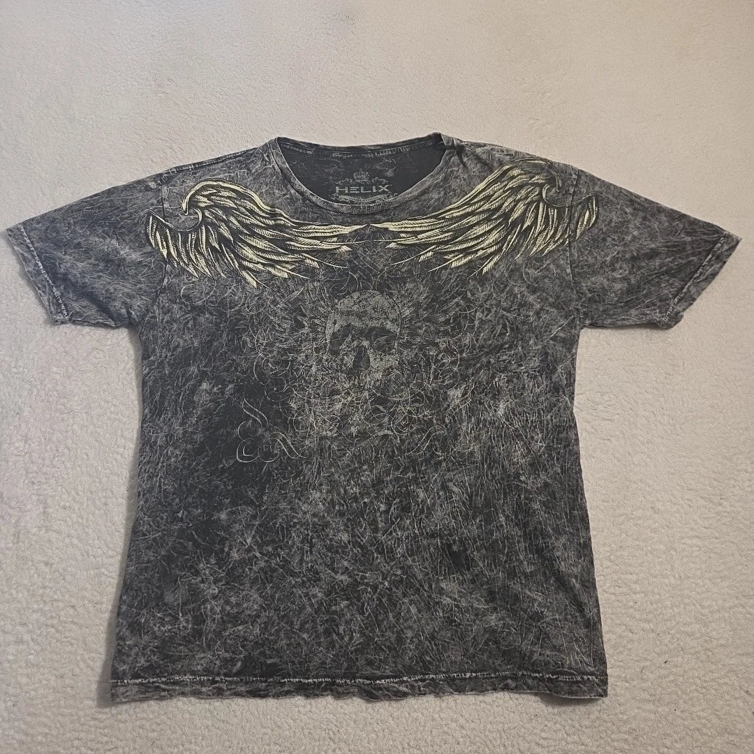 Vintage Helix Shirt Skull Wings Renaissance Goth XXL 2XL Y2K