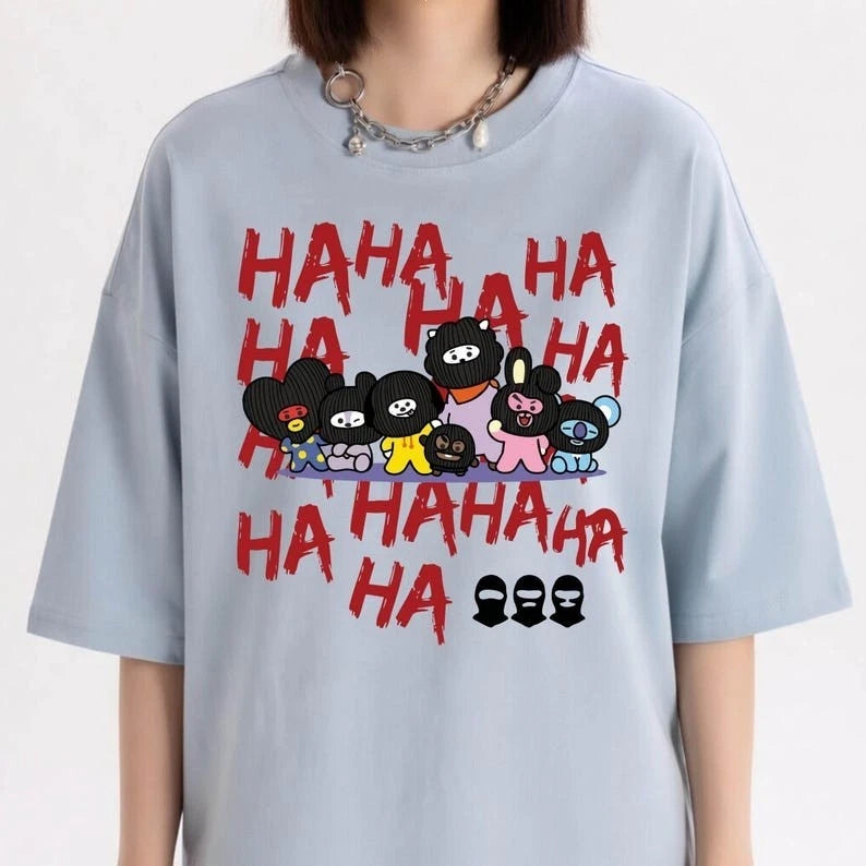 BT21 Haha Cartoon Character Funny Kpop Graphic T shirt