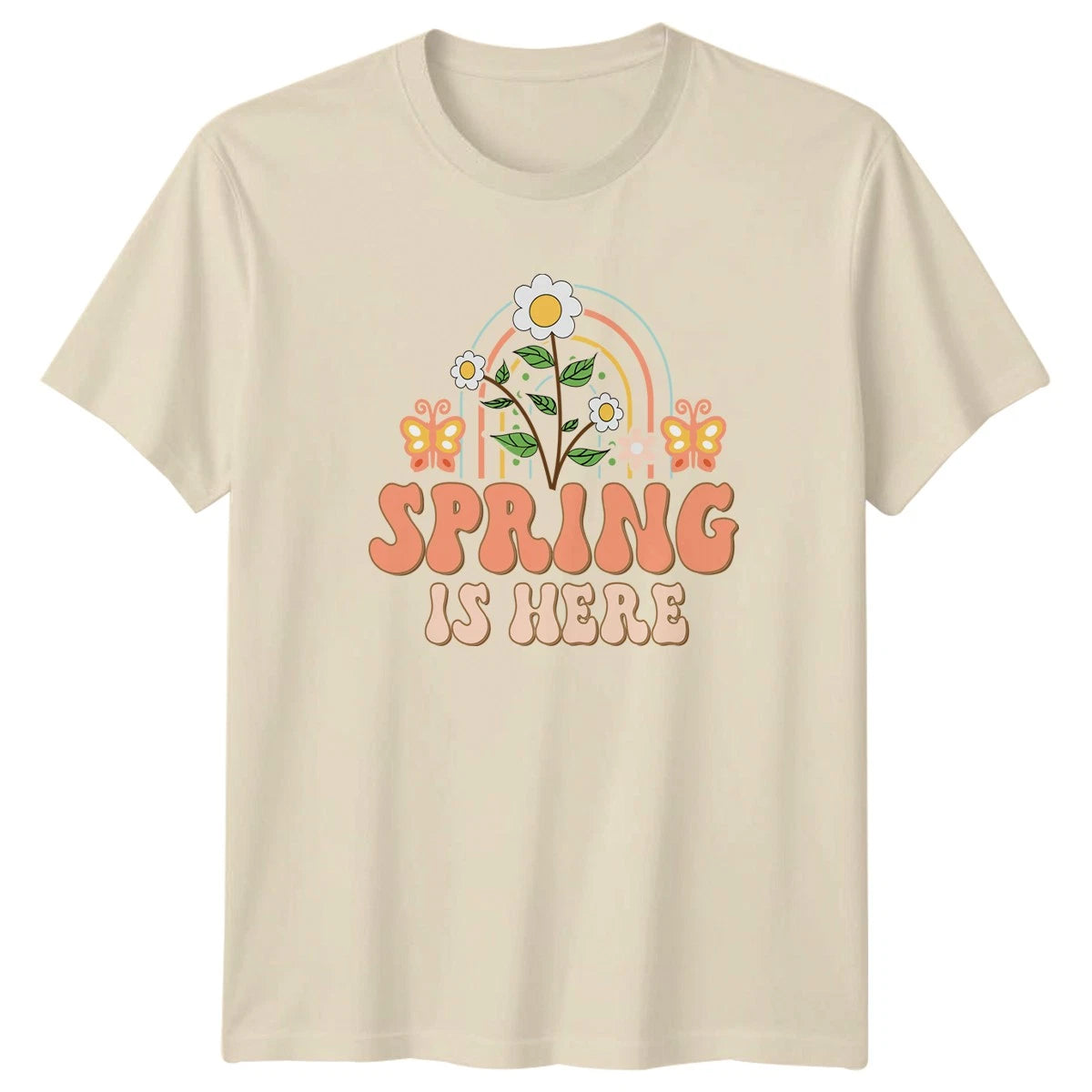 Spring Is Here T-Shirt Boho Aesthetic Seasonal Wear Easter Spring Season