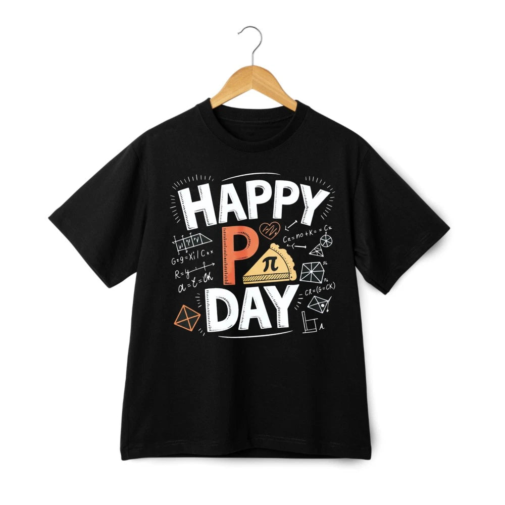 Happy Pi Day Math Formulas Graphic Tee,Nerdy Casual Cotton T-Shirt for Men Women