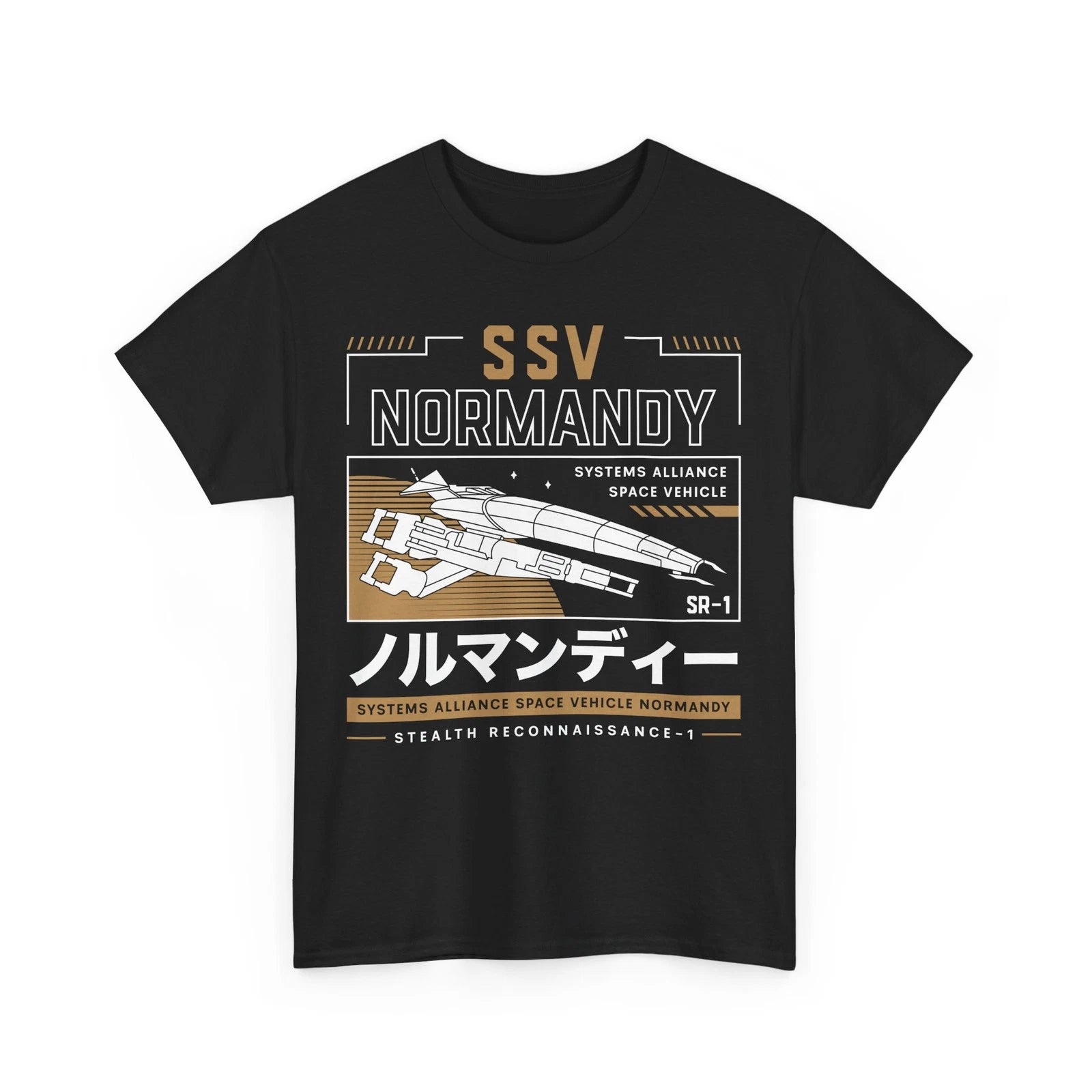 Ssv Normandy Aesthetic Unisex T-Shirt. Mass Effect Video Game. Commander Shepard
