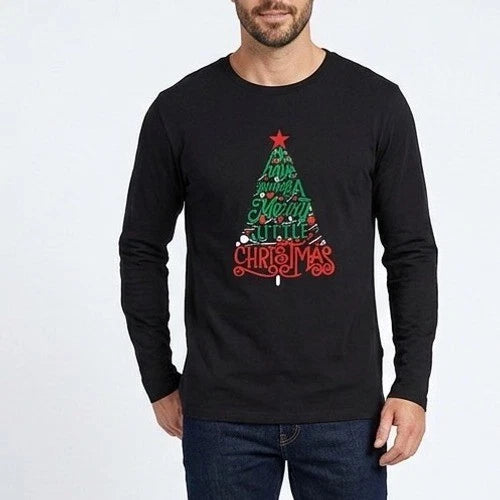 LA Pop Art Have Yourself a Merry Little Christmas Word Art T-Shirt Men XL