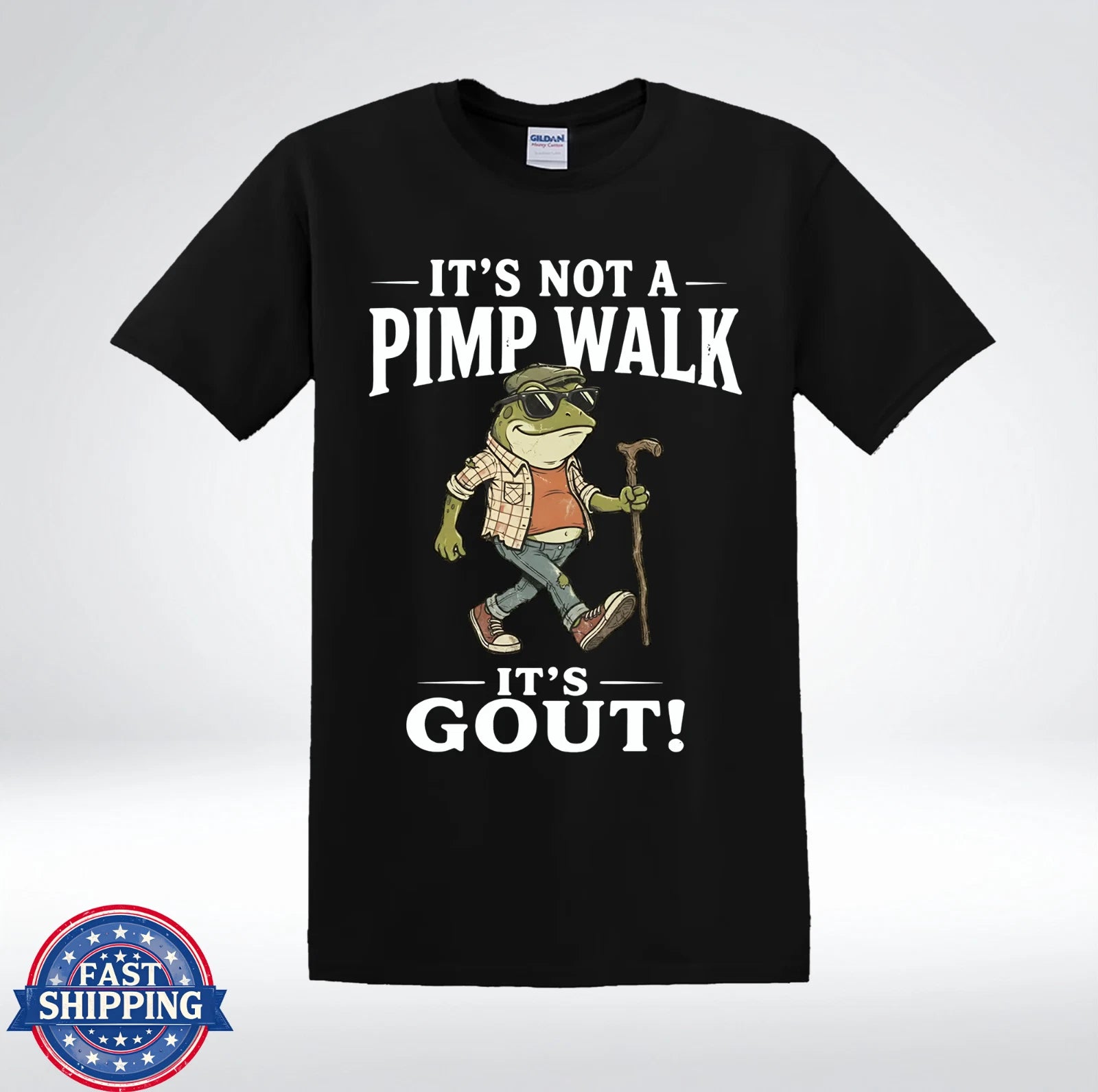 It’s Not A Pimp Walk It’s Gout Funny Frog T-Shirt
