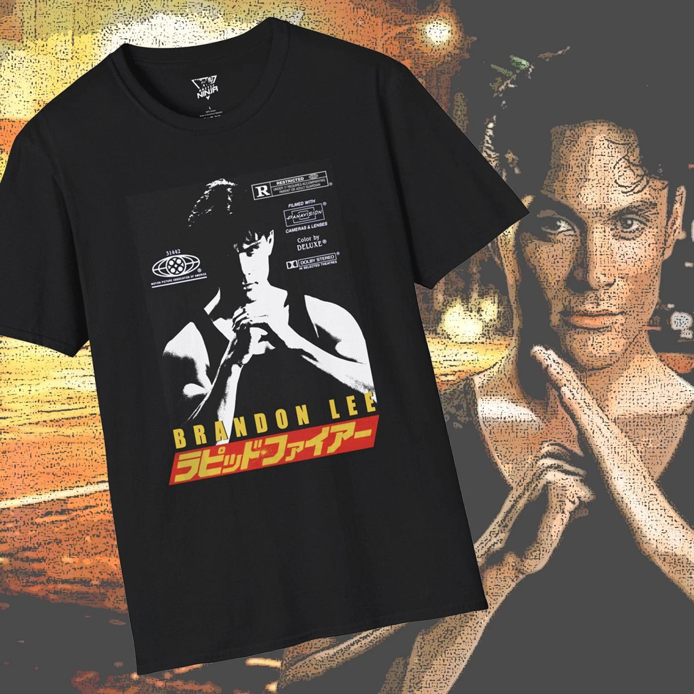Brandon Lee Rapid Fire Shirt Japanese Style Classic Martial Arts Film
