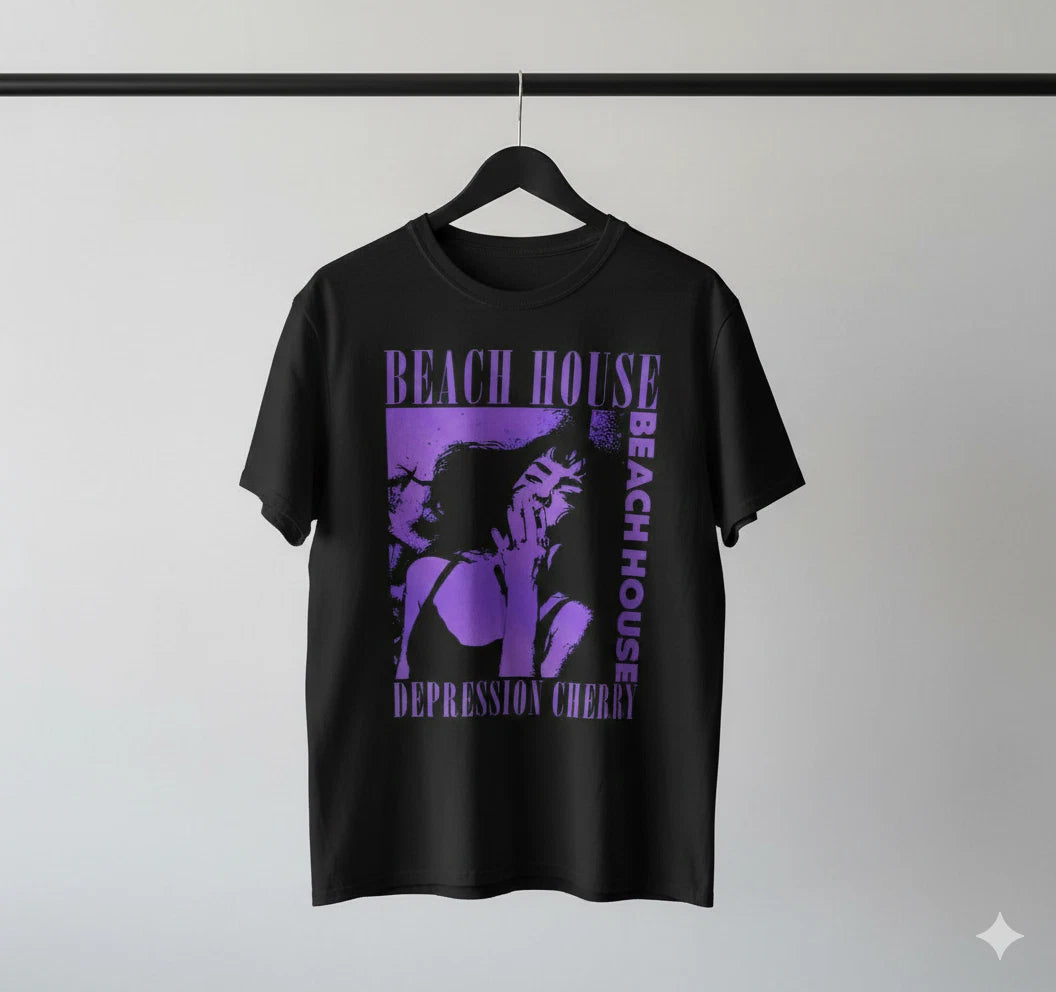 Beach House Depression Cherry Graphic T-Shirt Black Unisex Indie Tee - T332