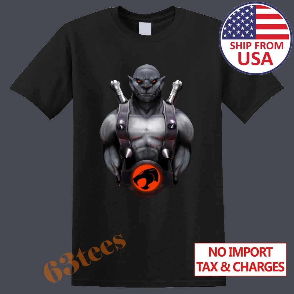 Thundercats Panthro Cartoon TV Show Men's Black Size S to 3XL