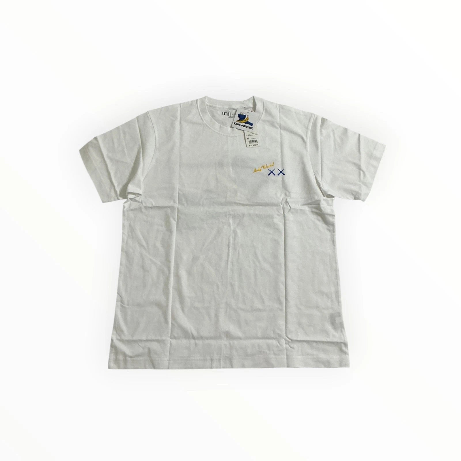 UNIQLO KAWS Warhol T Shirt White XL Graphic Pop Art Short Sleeve Tee