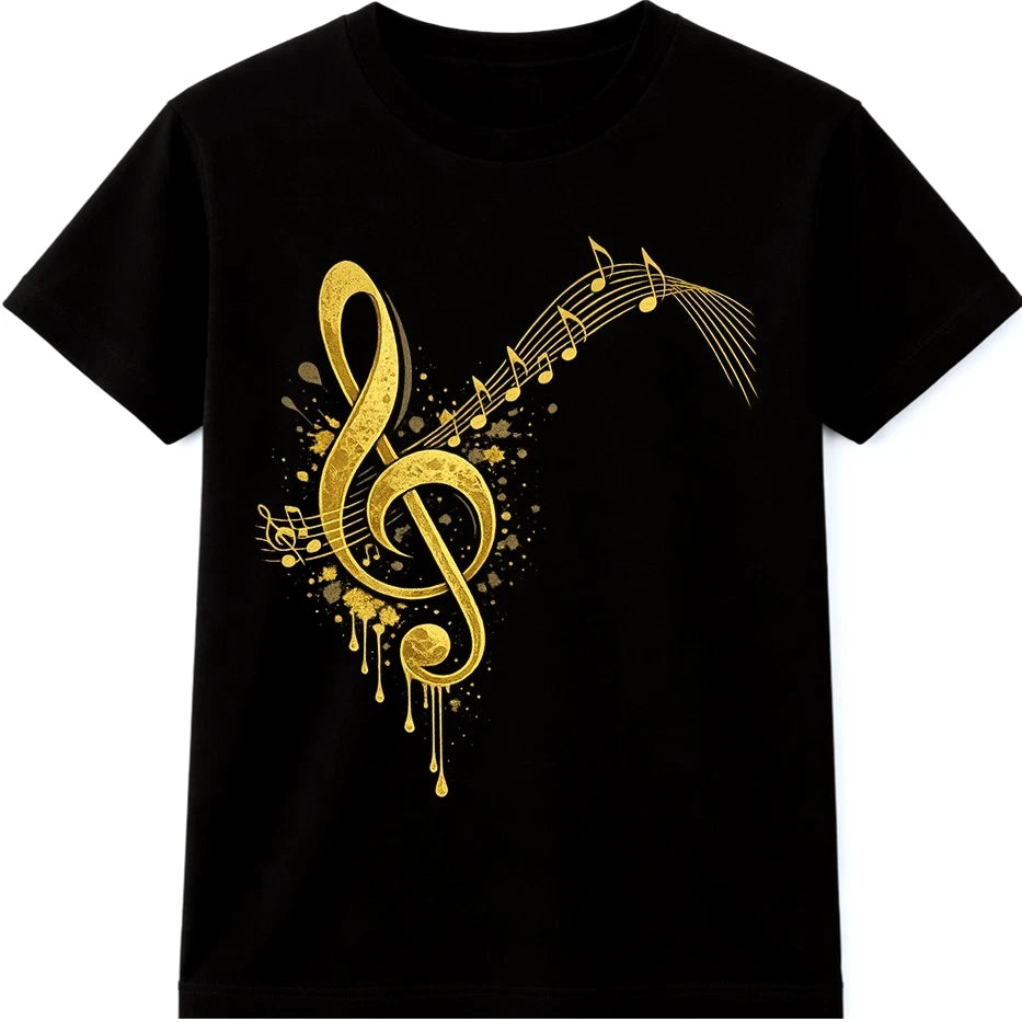 Music Note T-Shirt Treble Clef Musical Lover Gift Colourful Vintage Graphic Tee
