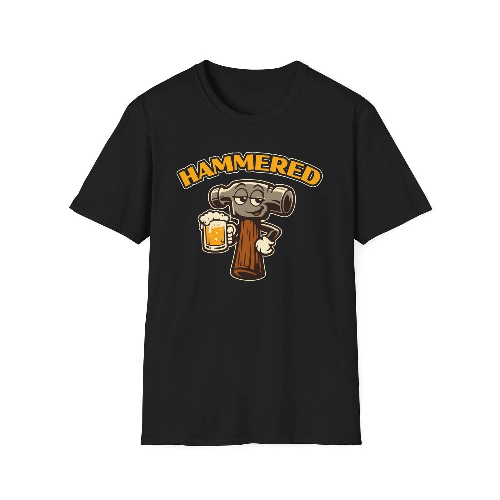 Hammered – Funny Beer Hammer Retro Cartoon Shirt | Dad Joke | Drinking Humor