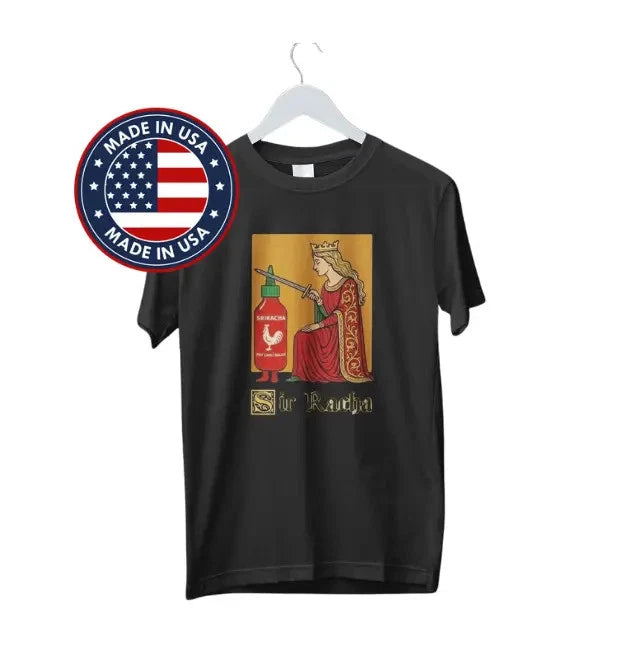 Sir Racha Funny Medieval Hot Sauce T-Shirt, Sarcastic Vintage Graphic Tee