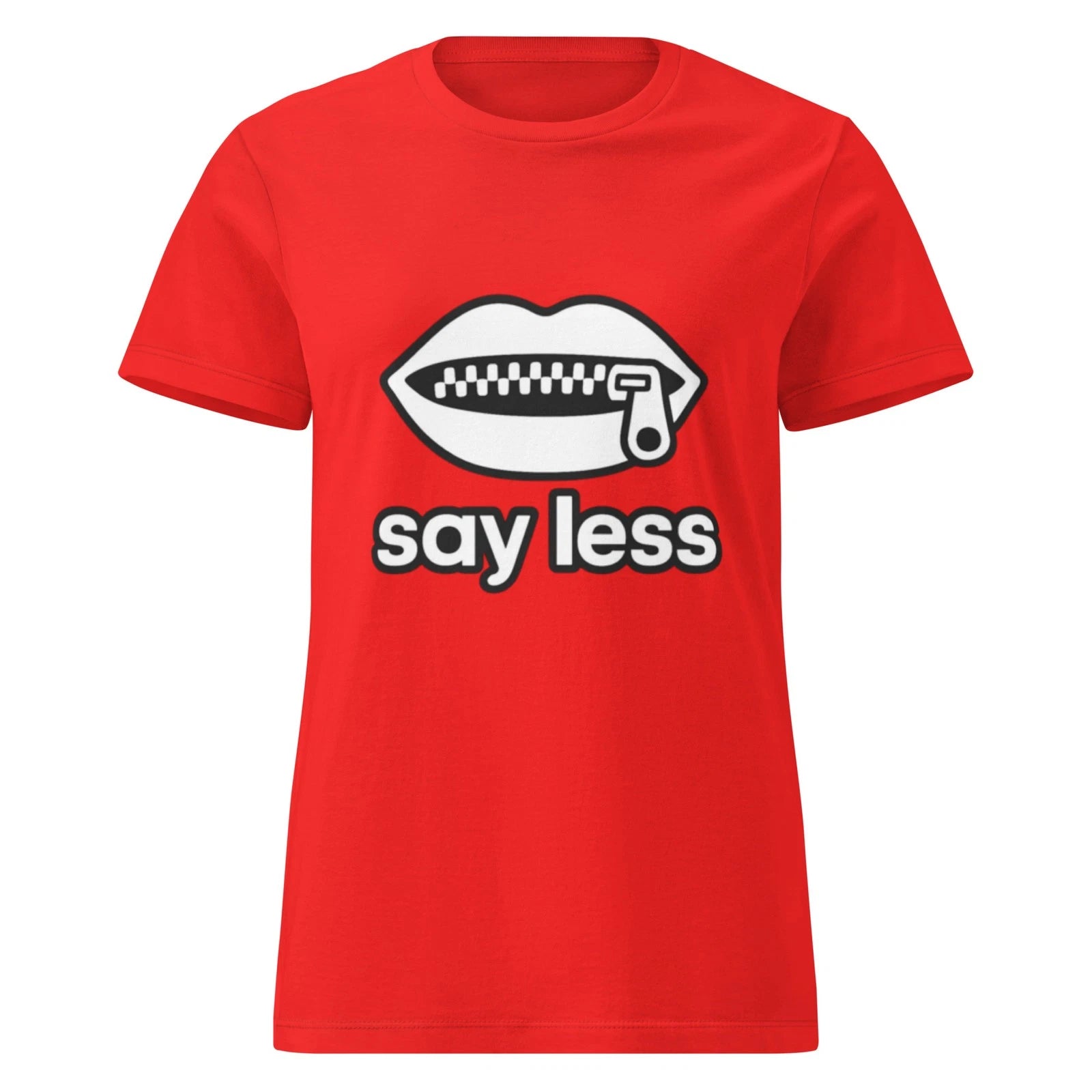 Say Less Zipped Mouth Funny T Shirt Inappropriate Silent Sarcasm Adult Tee