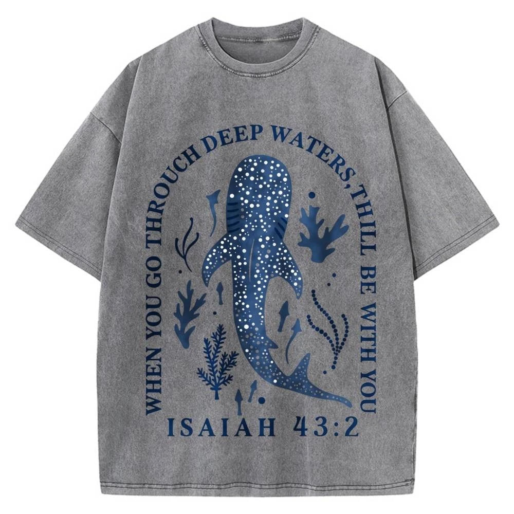 100% Cotton Oversized T-Shirt, Isaiah Whale Shark Vintage Streetwear Unisex Tee