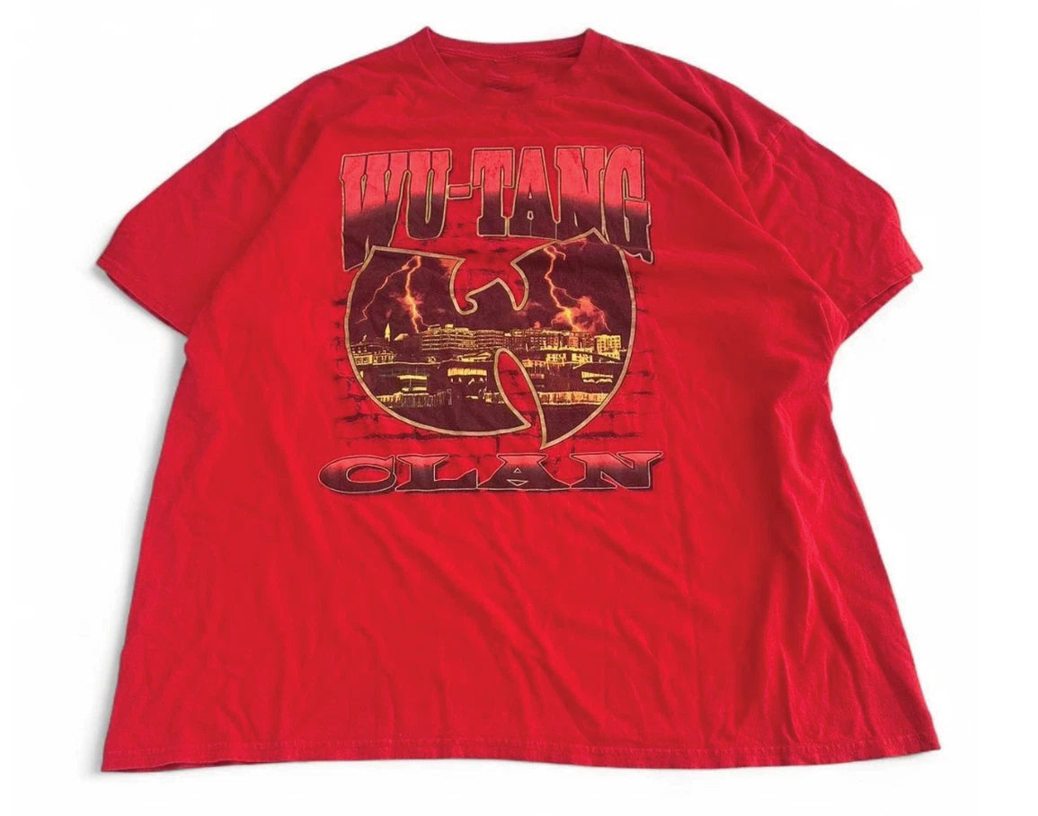 Wu-Tang Clan Wu Wear Red T-Shirt Y2K Vintage Streetwear Graphic Tee S-5XL