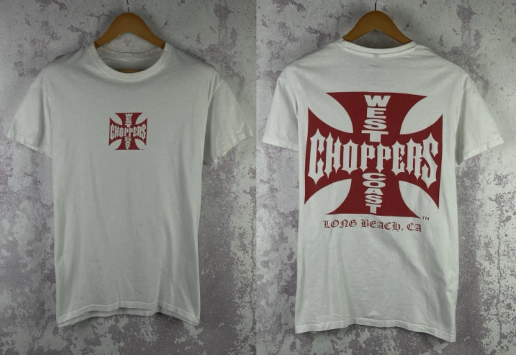 Vintage West Coast Choppers T-Shirt Men’s Y2K Big Logo Motorcycle Shirt White