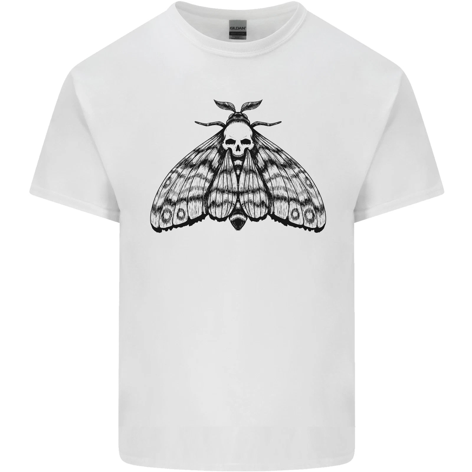 A Gothic Moth Skull Mens Light Cotton T-Shirt