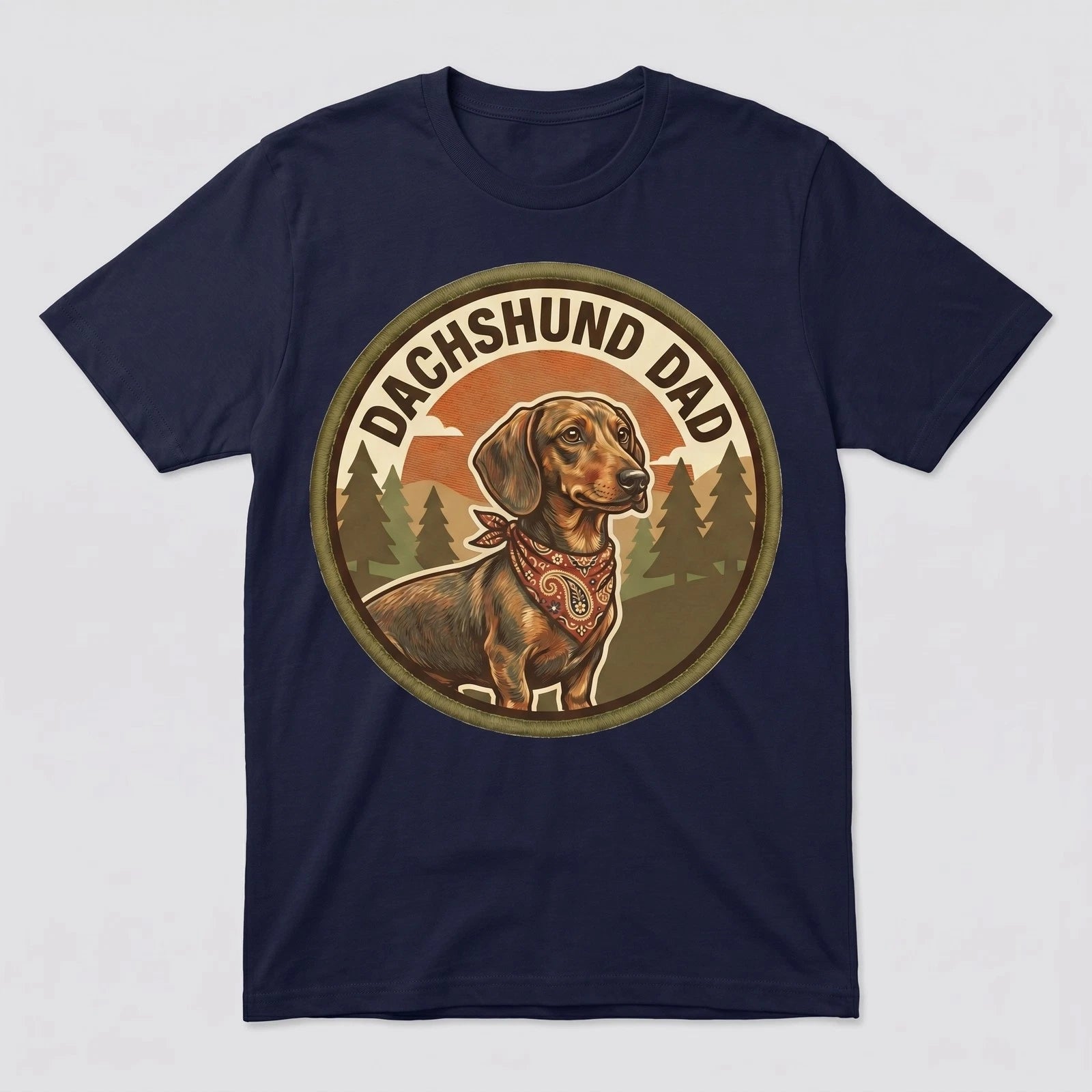 Dachshund Dad T-Shirt Wiener Dog Dad Gift Men Graphic Tee Fathers Day Cute