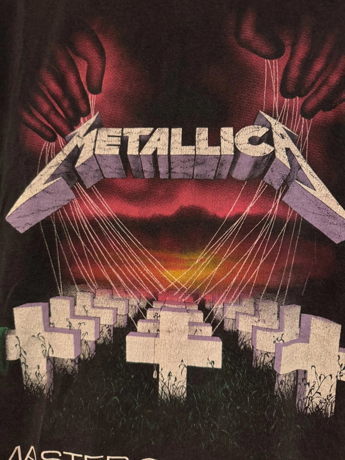 Vintage Metallica Master of Puppets Track List Heavyweight T-Shirt Men Black