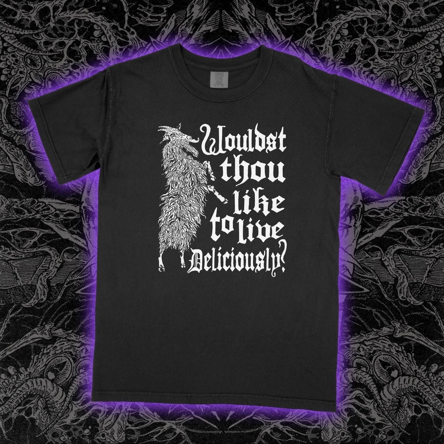Live Deliciously Black Phillip Tee shirt  , Unisex Tee