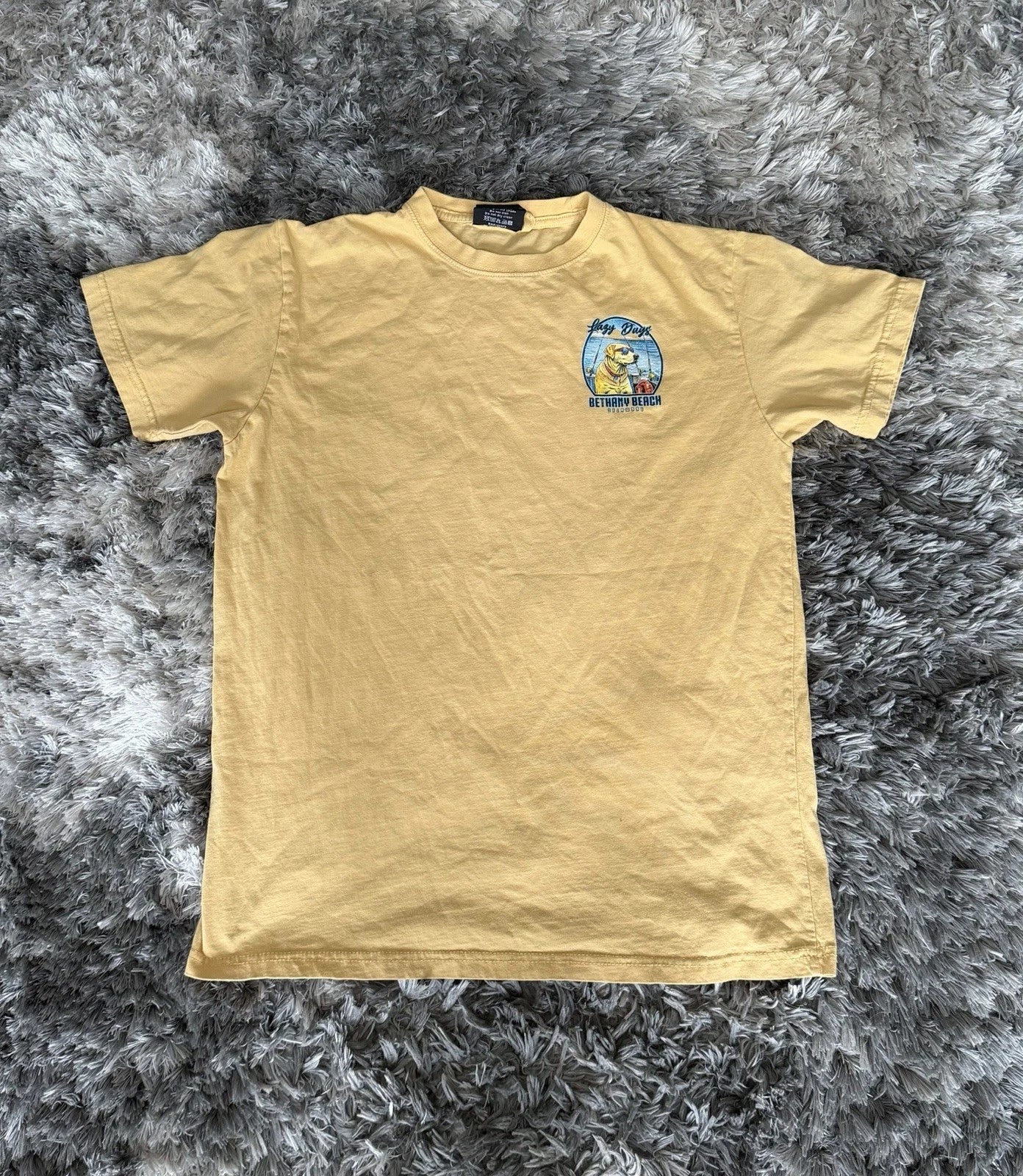 Lazy Days Bethany Beach Delaware Dog Graphic T Shirt Mens Large Double Sided