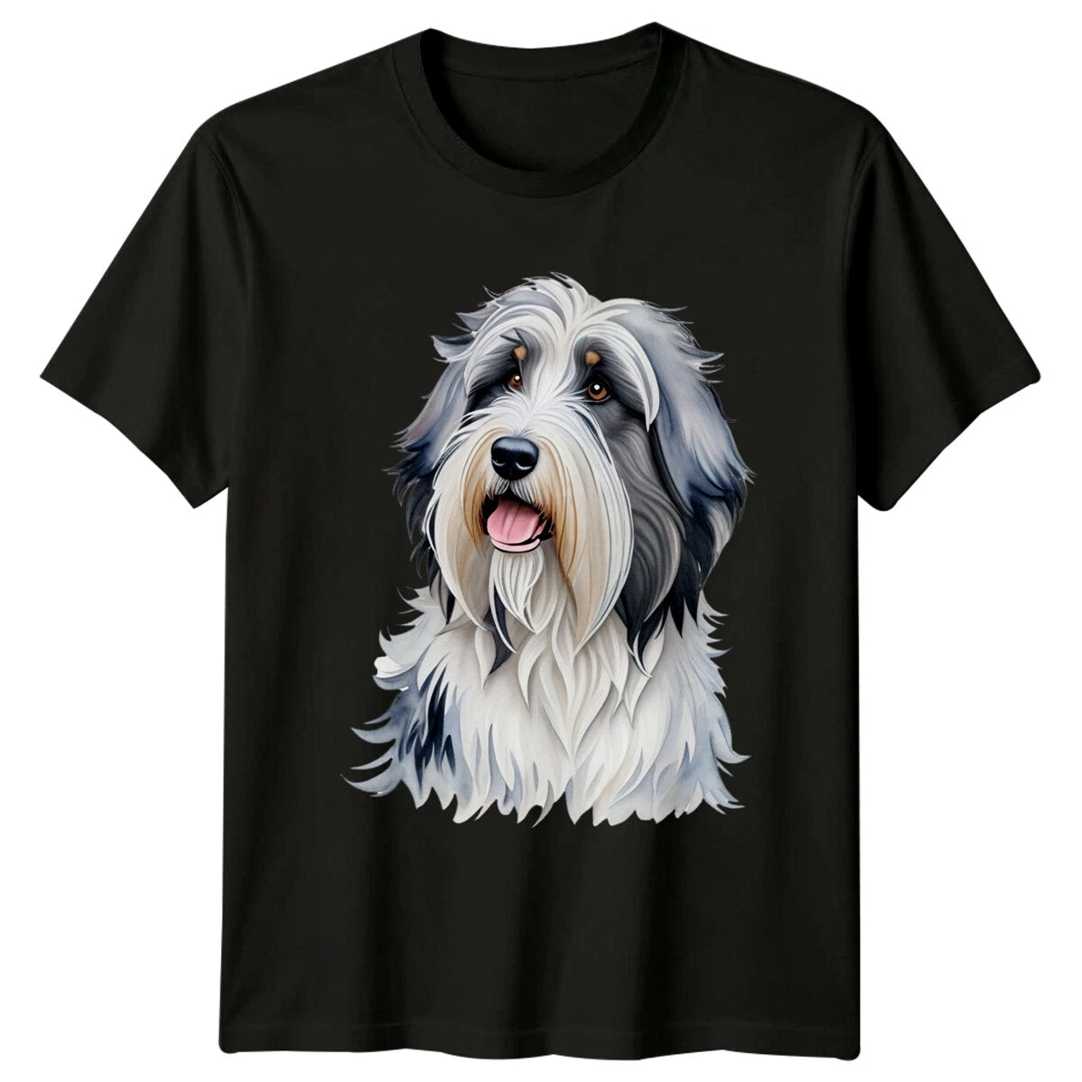 Cute Bearded Collie Dog Portrait T-Shirt, Dog Breed Tee