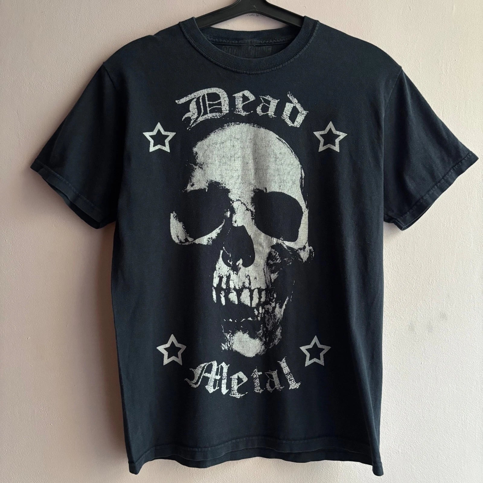 Vintage Y2K God Machine Dead Metal Skull Graphic T Shirt Black Size M