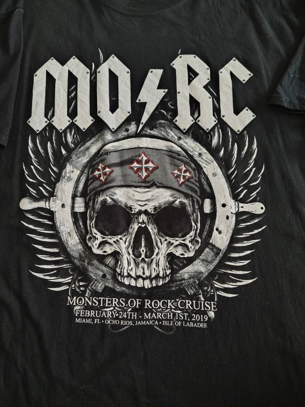 Monsters of Rock Cruise 2019 Black XL Tee Hair Metal Heavy Metal Glam 80's
