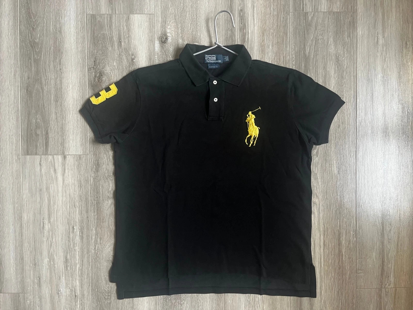 Polo Ralph Lauren Polo Logo Horse #3 Black Jersey Mens size L Shirt Y2k