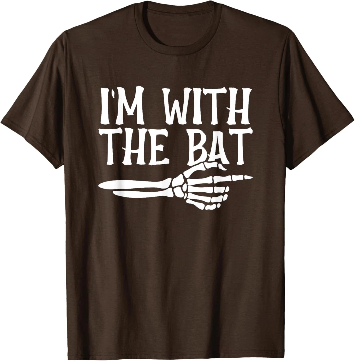 With The Bat Funny Matching Couple Lazy Halloween Unisex T-Shirt