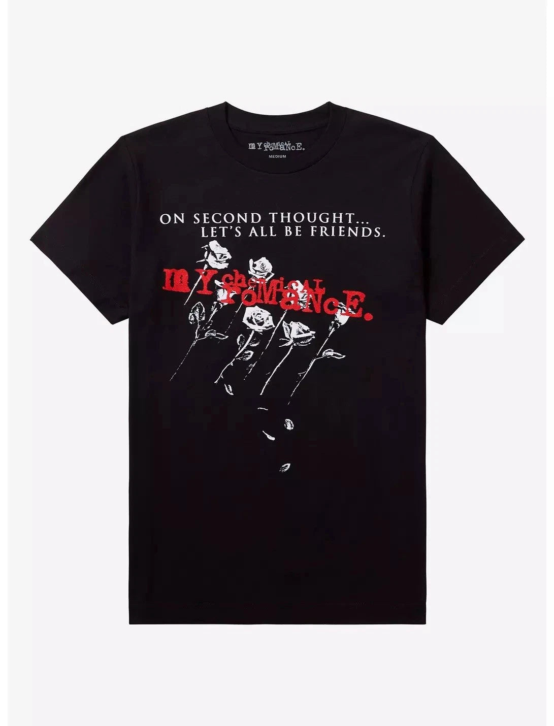 My Chemical Romance Roses Let’s All Be Friends MCR T-Shirt Size M RARE