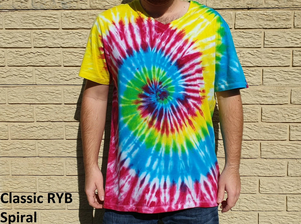 1960's classic hippie adult unisex tie-dye T-Shirts, colourful shirt